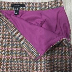 Forever 21 Plaid Skirt with Pink Lining